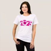 Moderne Bold Pink Klasse van 2025 Tri-Blend Shirt (Voorkant volledig)