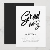 Moderne Bold Script Afstudeerfeest Kaart (Voorkant / Achterkant)