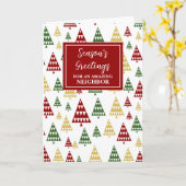 Moderne Bomen Buurman Kerstvakantie Kaart (Gele Bloem)