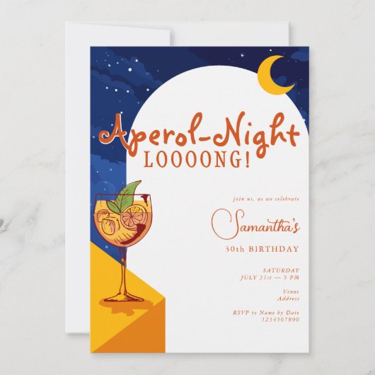 Moderne boog de hele nacht lang Spritz zomerverjaa Kaart (Voorkant)