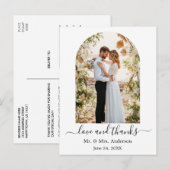 Moderne Boog Fotolijst Huwelijk Liefde en Dank Briefkaart (Voorkant / Achterkant)
