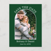 Moderne Boog Frame Foto Groen Save The Date