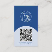 Moderne boog make-up blauw foto qr code logo visitekaartje (Achterkant)