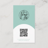 Moderne boog make-up blauw foto qr code logo visitekaartje (Achterkant)