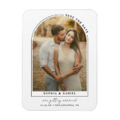 Moderne Boog met Foto Save The Date Magneet (Verticaal)