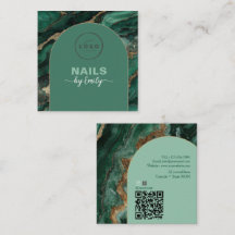 Moderne Boog Smaragdgroen en Goud Qr Code Marmer