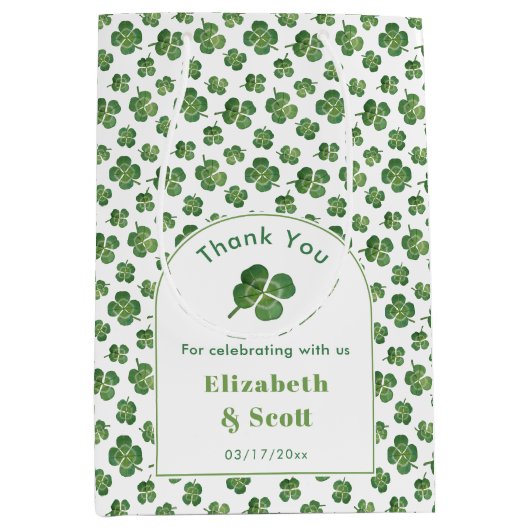 Moderne boog St. Patrick's Day bruiloftsshower fav Medium Cadeauzakje (Voorkant)