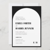 Moderne boog vet typografie QR-code bruiloft Kaart (Voorkant)