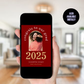 Moderne boogfoto 2025 Afstudeerder gouden kastanje Aankondiging