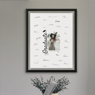 Moderne boogfoto afstudeer gast handtekening poster
