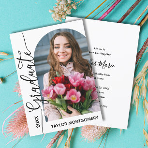 Moderne boogfoto afstudeerfeest kaart