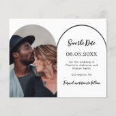 Moderne boogfoto bruiloft Save the Date kaart (Voorkant)