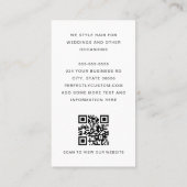 Moderne boogfoto dunne rand QR-code wit Visitekaartje (Achterkant)