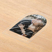 Moderne boogfoto elegante bruiloft opslaan van de acryl uitnodigingen (Laagn)