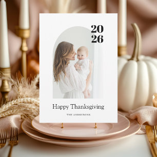 Moderne boogfoto Thanksgiving Kaart