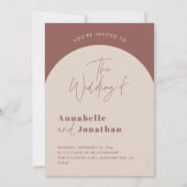 Moderne boogroestgroene script bruiloft kaart (Voorkant)