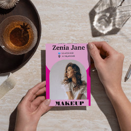 Moderne boogvormer roze foto qr code logo visitekaartje