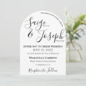 Moderne boogvormige huwelijksuitnodiging kaart (Staand voorkant)