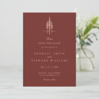 Moderne Boombos Rustieke bruiloft Save the Date In