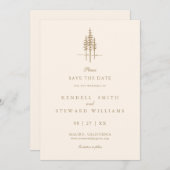 Moderne Boombos Rustieke bruiloft Save the Date In (Voorkant / Achterkant)