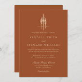 Moderne Boombos Rustieke bruiloft uitnodiging (Voorkant / Achterkant)