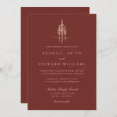 Moderne Boombos Rustieke bruiloft uitnodiging (Voorkant / Achterkant)