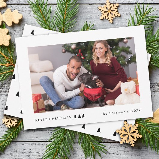 Moderne boomfoto feestdagenkaart