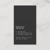 Moderne boomringbouw, ontwerp, bouwer visitekaartje (Achterkant)