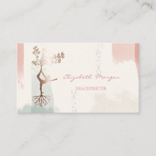 Moderne boomstructuur Silhouette, Waterverf pensee Visitekaartje