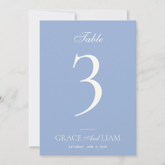 Moderne Border Elegance Trouwtafel Nummers Kaart (Voorkant)