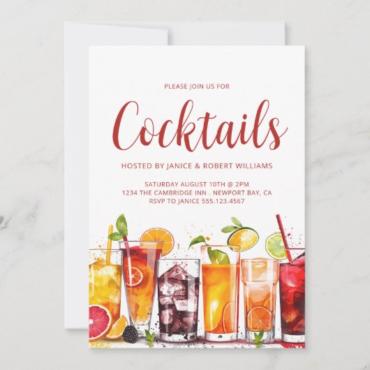 Moderne borrelhapjes en drankjes kaart (Voorkant)