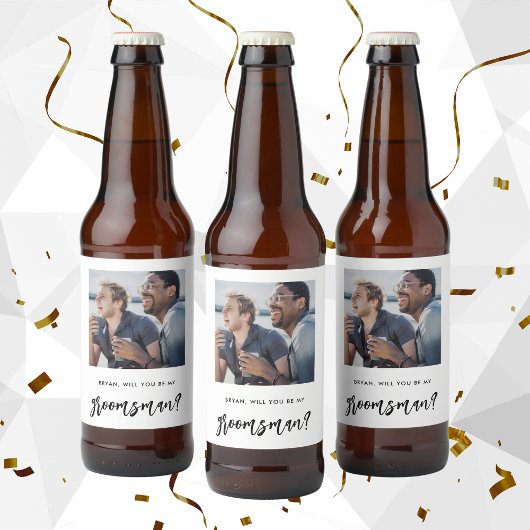 Moderne borst... ben jij mijn Groomsmanvoorstel? Bier Etiket