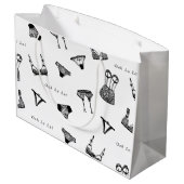 Moderne Borstel Schrift Lingerie Bruidsfeest Groot Cadeauzakje (Achterkant Gekanteld)