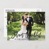 Moderne Borstel Scriptuur Altijd Dankbaar Foto Bru Briefkaart (Voorkant / Achterkant)