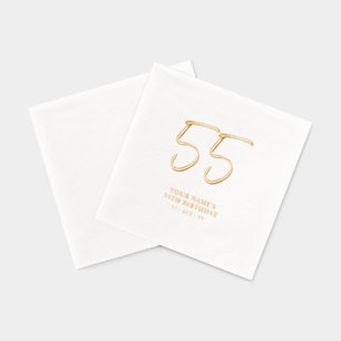 Moderne borstelbelettering 55e verjaardagsfeest folie servetten