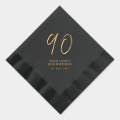Moderne borstelbelettering 90ste verjaardagsfeest folie servetten (Rechts)