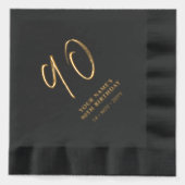Moderne borstelbelettering 90ste verjaardagsfeest folie servetten (Voorkant)
