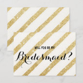 Moderne borstelgouden streep... word je mijn Bride Kaart (Voorkant / Achterkant)