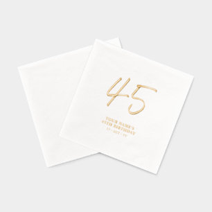 Moderne Borstellettering 45e Verjaardagsfeestje Folie Servetten