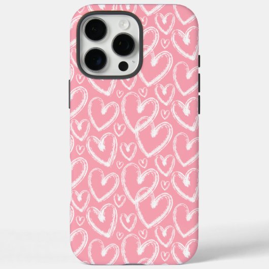 Moderne borstelroze witte patroon Case-Mate iPhone case (Achterkant)