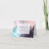 Moderne borstels Kleurrijke bruiloft Bedankkaart (Voorkant)