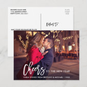 Moderne Borstelscript foto nieuwjaarstiften Briefkaart (Voorkant / Achterkant)