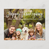 Moderne borstelscript Happy Thanksgiving Foto Briefkaart (Voorkant)