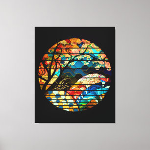 MODERNE BOS JAPANSE KUNSTSTIJL CANVAS AFDRUK
