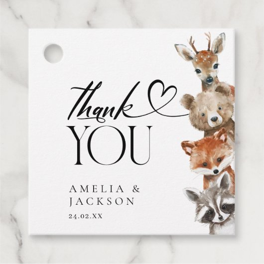 Moderne bosdieren bedankt bedankjes labels (Voorkant)