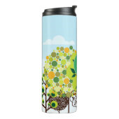 Moderne bostuin Art Monogram Green Natuur Thermosbeker (Gedraaid links)