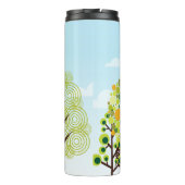 Moderne bostuin Art Monogram Green Natuur Thermosbeker (Achterkant)