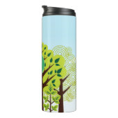 Moderne bostuin Art Monogram Green Natuur Thermosbeker (Geroteerd rechts)