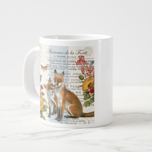 Moderne  bosvos jumbo mok (Voorkant links)