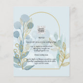Moderne Botanica; Aqua SeaGlass Gold Wedding Invit (Achterkant)